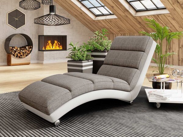 Fotoliu relax tapițat Laresa (piele ecologică Soft 017 (Alb) + Lawa 05). 1060825