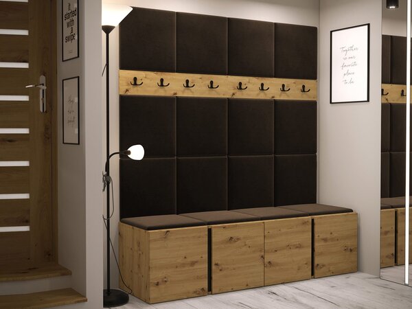 Mobilier Hol Timothy V (stejar artisan + stejar artisan + Negru) (Manila 04). 1060913