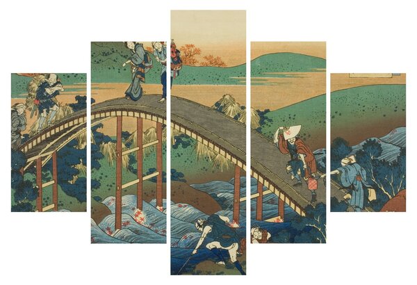 Tablou - Katsushika Hokusai, Ariwara no Narihirafrom the series One Hundred, Poems Explained by the Nurse (Hyakunin isshu uba ga etoki), reproducere (150x105 cm)