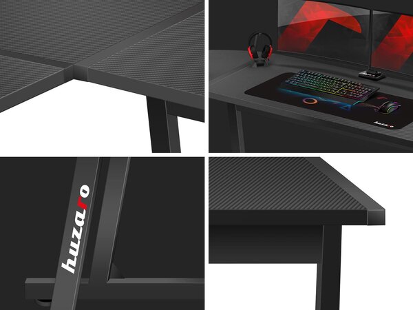 Masă PC de colț Hyperion 6.0 (negru). 1087513