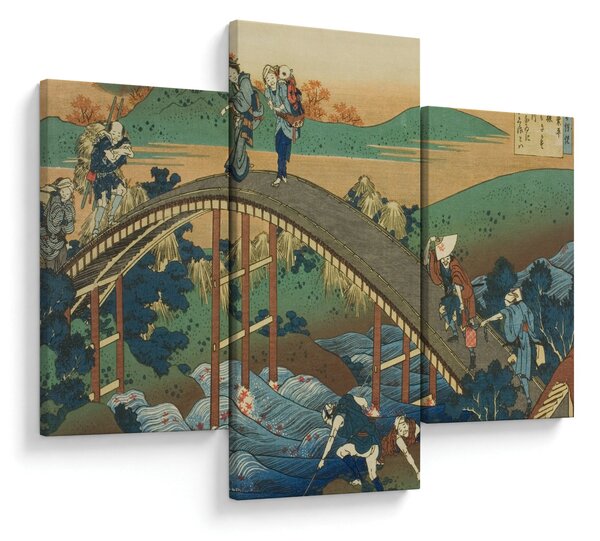 Tablou - Katsushika Hokusai, Ariwara no Narihirafrom the series One Hundred, Poems Explained by the Nurse (Hyakunin isshu uba ga etoki), reproducere (90x60 cm)