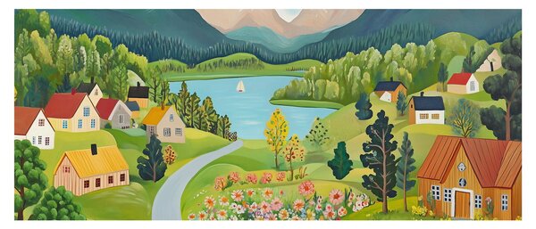 Tablou - Sat în Munți (120x50 cm)