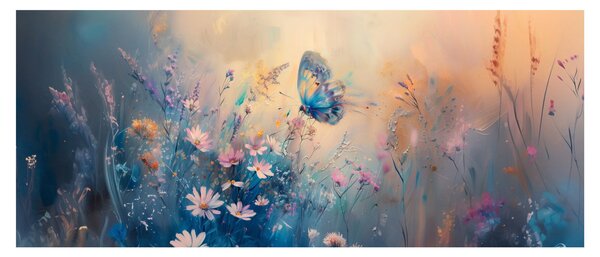 Tablou - Pajiște cu Fluture (120x50 cm)