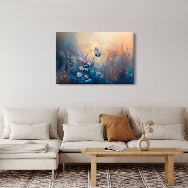 Tablou - Pajiște cu Fluture (90x60 cm)