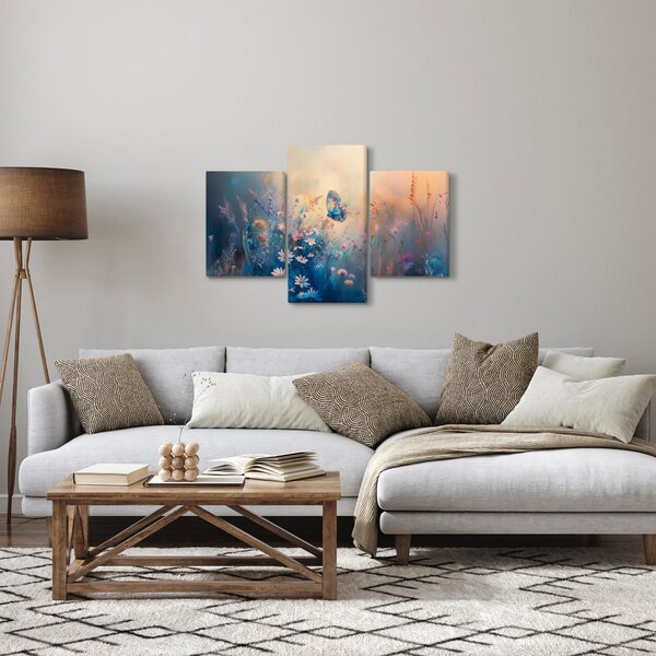Tablou - Pajiște cu Fluture (90x60 cm)