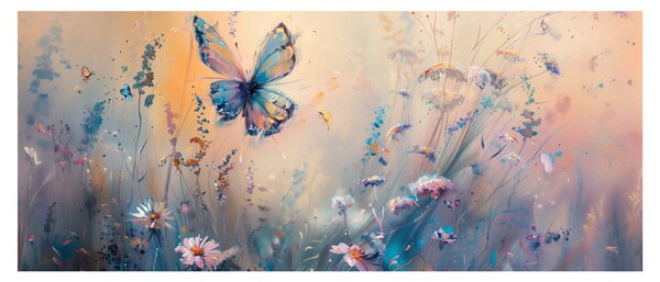 Tablou - Pajiște cu Fluture II (120x50 cm)