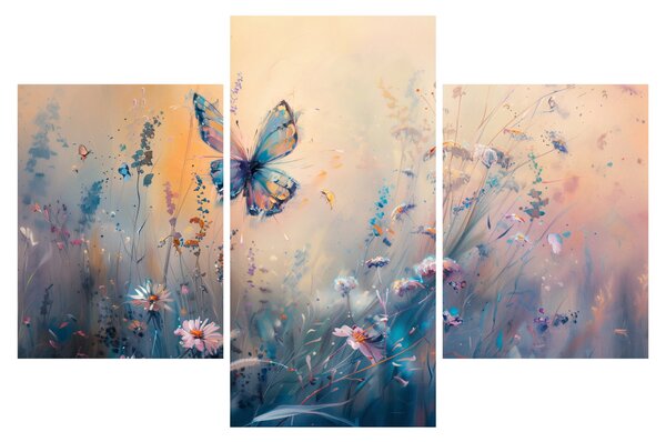 Tablou - Pajiște cu Fluture II (90x60 cm)