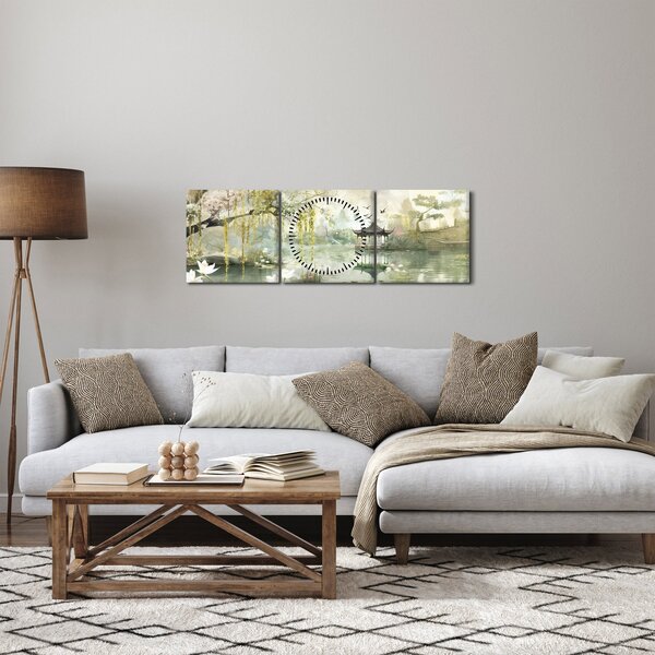 Tablou - Lac Chinezesc (cu ceas) (90x30 cm)