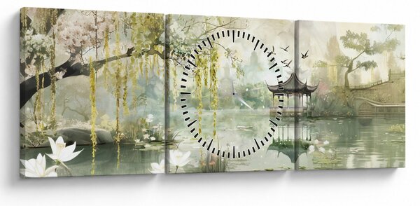 Tablou - Lac Chinezesc (cu ceas) (90x30 cm)