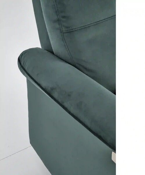Fotoliu rabatabil SEMIR, verde inchis/negru, stofa catifelata/metal, 8