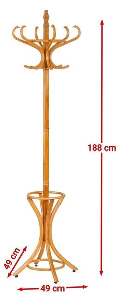 Cuier pom W30, arin, lemn, 49x188 cm