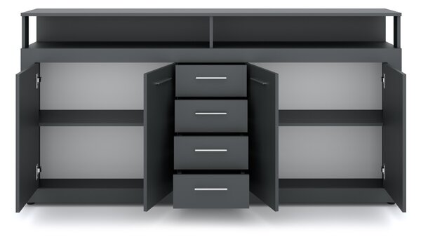 Comodă XXL/LUNA 4U4S antracit/antracit