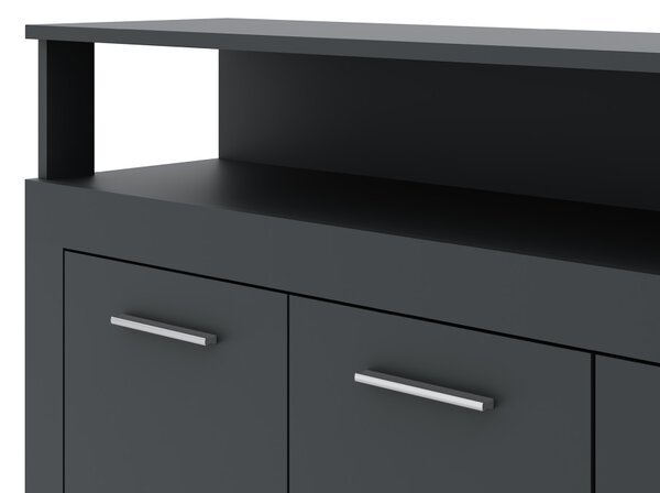 Comodă XXL/LUNA 4U4S antracit/antracit