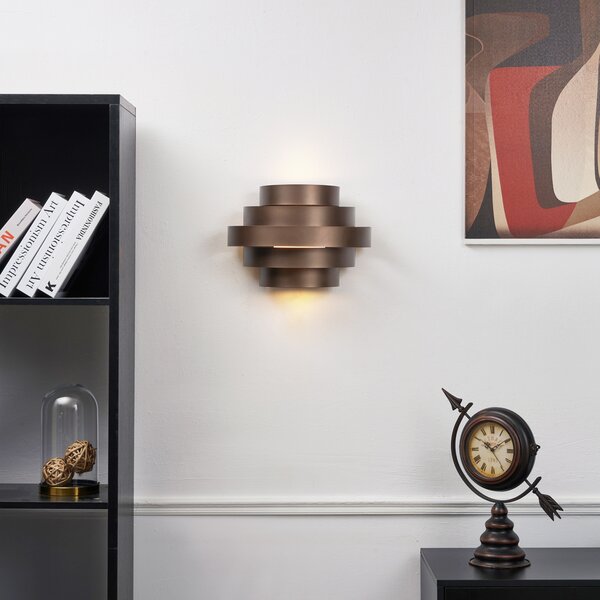Lampă de perete modernă bronz incl. LED cu 3 trepte de intensitate luminoasă - Lines