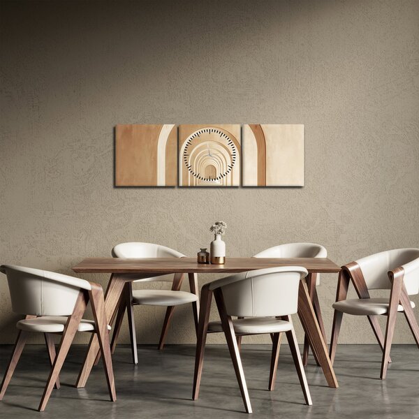 Tablou - Pasaj Bej (cu ceas) (90x30 cm)