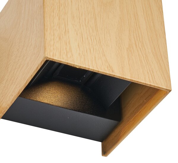 Lampă scandinavă de exterior cu imprimeu de lemn, cu LED IP54 - Edwin