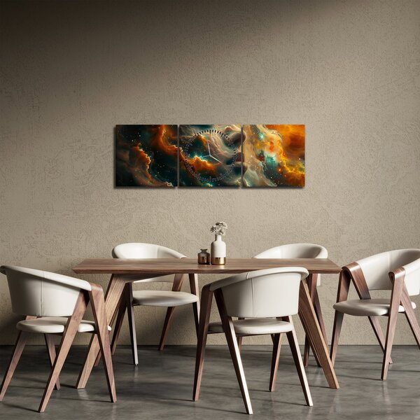 Tablou - Chip în Spațiu (cu ceas) (90x30 cm)