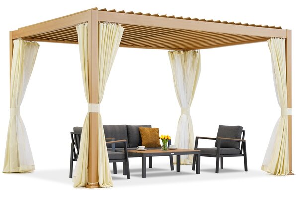 Lagos Premium 3x4 Garden Point din lemn ca pergola de terasă independentă - alb
