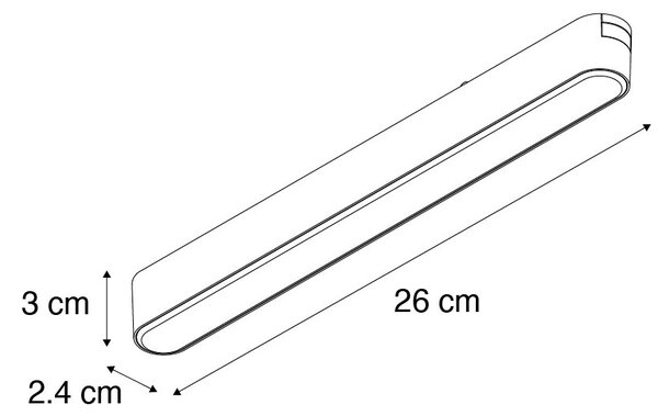 Spotlight modern pentru șină neagră monofazat 10W 3000K - Magnetic Marra