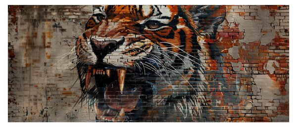 Tablou - Tigru din Cărămizi (120x50 cm)
