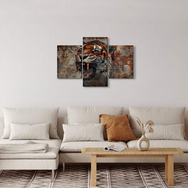 Tablou - Tigru din Cărămizi (90x60 cm)