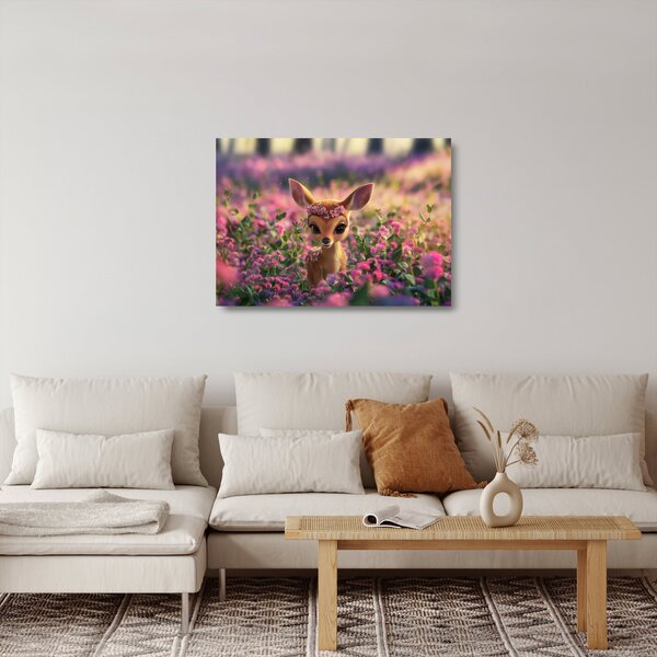 Tablou pe sticlă - Căprioară Drăgălașă (70x50 cm)