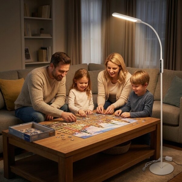 Lampă de podea LED reglabilă TEILO LED/10W/230V 3000/4000/6500K albă + telecomandă