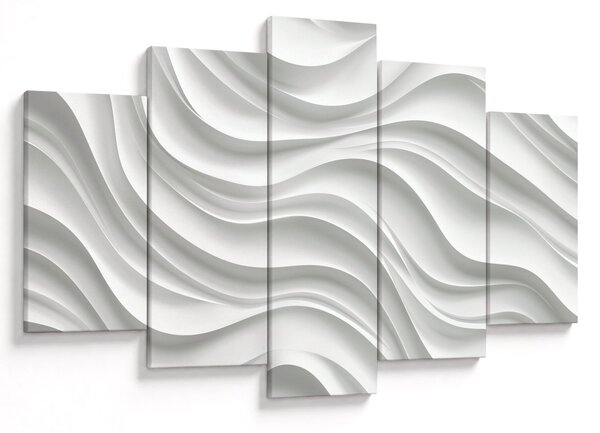 Tablou - Valuri Albe 3D (150x105 cm)