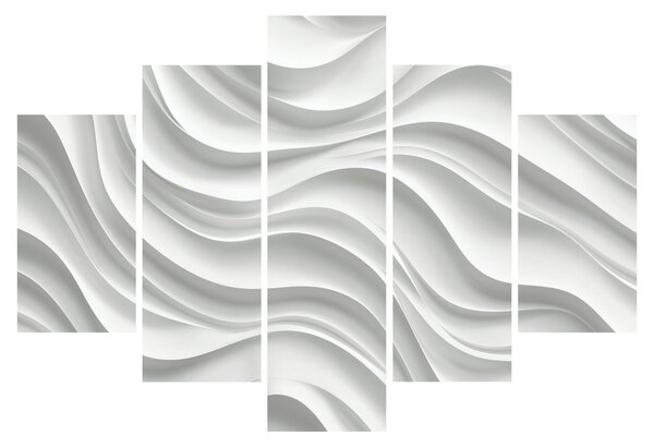 Tablou - Valuri Albe 3D (150x105 cm)