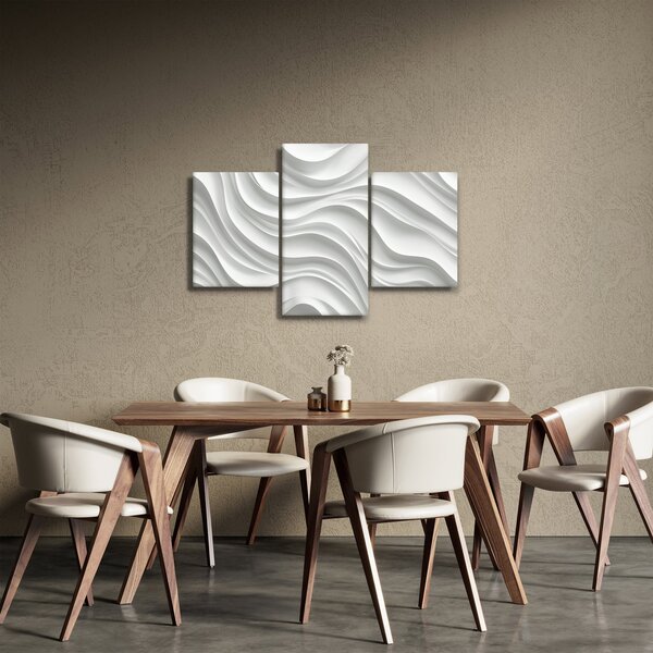 Tablou - Valuri Albe 3D (90x60 cm)