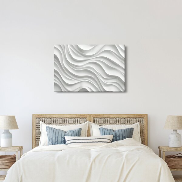 Tablou - Valuri Albe 3D (90x60 cm)