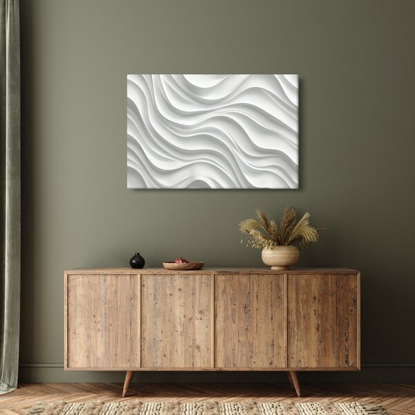 Tablou - Valuri Albe 3D (90x60 cm)