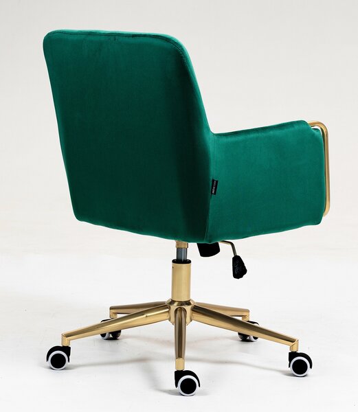 HR4318K Scaun Verde Catifea cu Bază Aurie