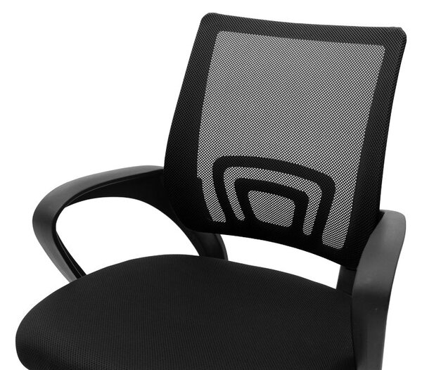 Scaun ergonomic de birou Berto II cu spatar din mesh, – roz/negru, 60x48x85-95 cm