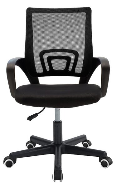 Scaun ergonomic de birou Berto II cu spatar din mesh, – roz/negru, 60x48x85-95 cm