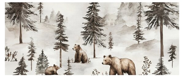 Tablou - Pădure cu Urși (120x50 cm)
