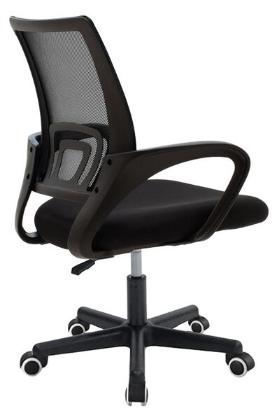 Scaun ergonomic de birou Berto II cu spatar din mesh, – roz/negru, 60x48x85-95 cm