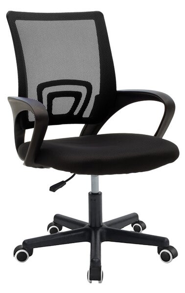 Scaun ergonomic de birou Berto II cu spatar din mesh, – roz/negru, 60x48x85-95 cm