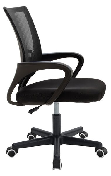 Scaun ergonomic de birou Berto II cu spatar din mesh, – roz/negru, 60x48x85-95 cm