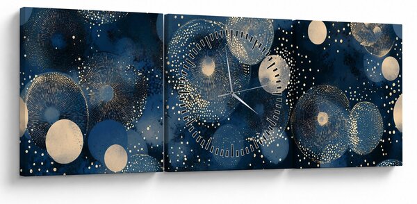 Tablou - Inele Albastru-Aurii (cu ceas) (90x30 cm)