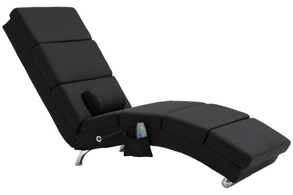 HOMCOM Fotoliu relaxant șezlong de relaxare ergonomic, cu masaj și încălzire, cu telecomandă 56 x 168 x 84 cm negru | Aosom Romania