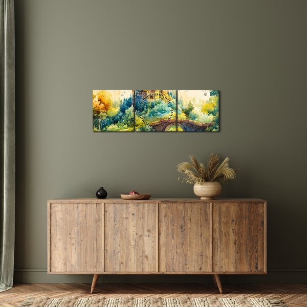 Tablou - Castel de Poveste (cu ceas) (90x30 cm)
