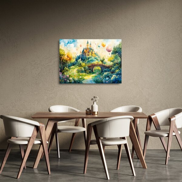 Tablou pe sticlă - Castel de Poveste (70x50 cm)
