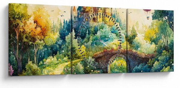 Tablou - Castel de Poveste (cu ceas) (90x30 cm)