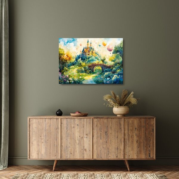 Tablou pe sticlă - Castel de Poveste (70x50 cm)