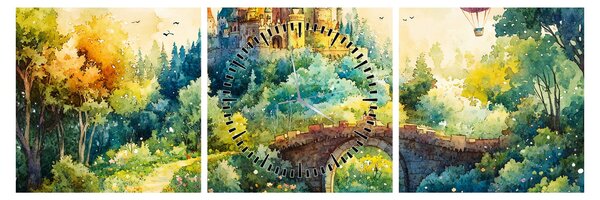 Tablou - Castel de Poveste (cu ceas) (90x30 cm)