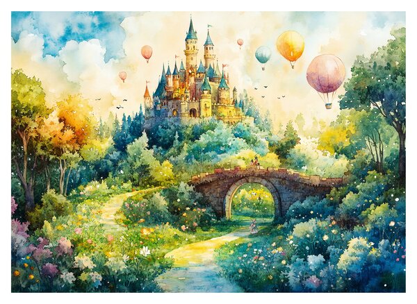 Tablou pe sticlă - Castel de Poveste (70x50 cm)