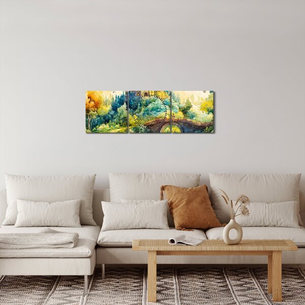 Tablou - Castel de Poveste (cu ceas) (90x30 cm)