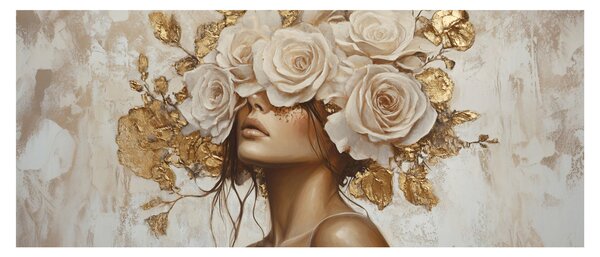 Tablou - Fată cu Trandafiri (120x50 cm)