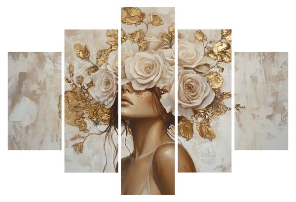 Tablou - Fată cu Trandafiri (150x105 cm)